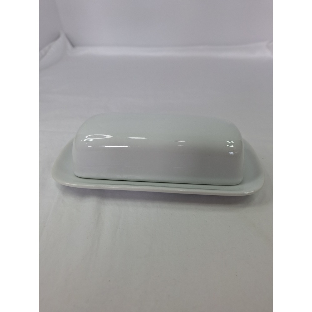 BIA Cordon Bleu White Porcelain Butter Dish with Lid Microwave Oven Safe